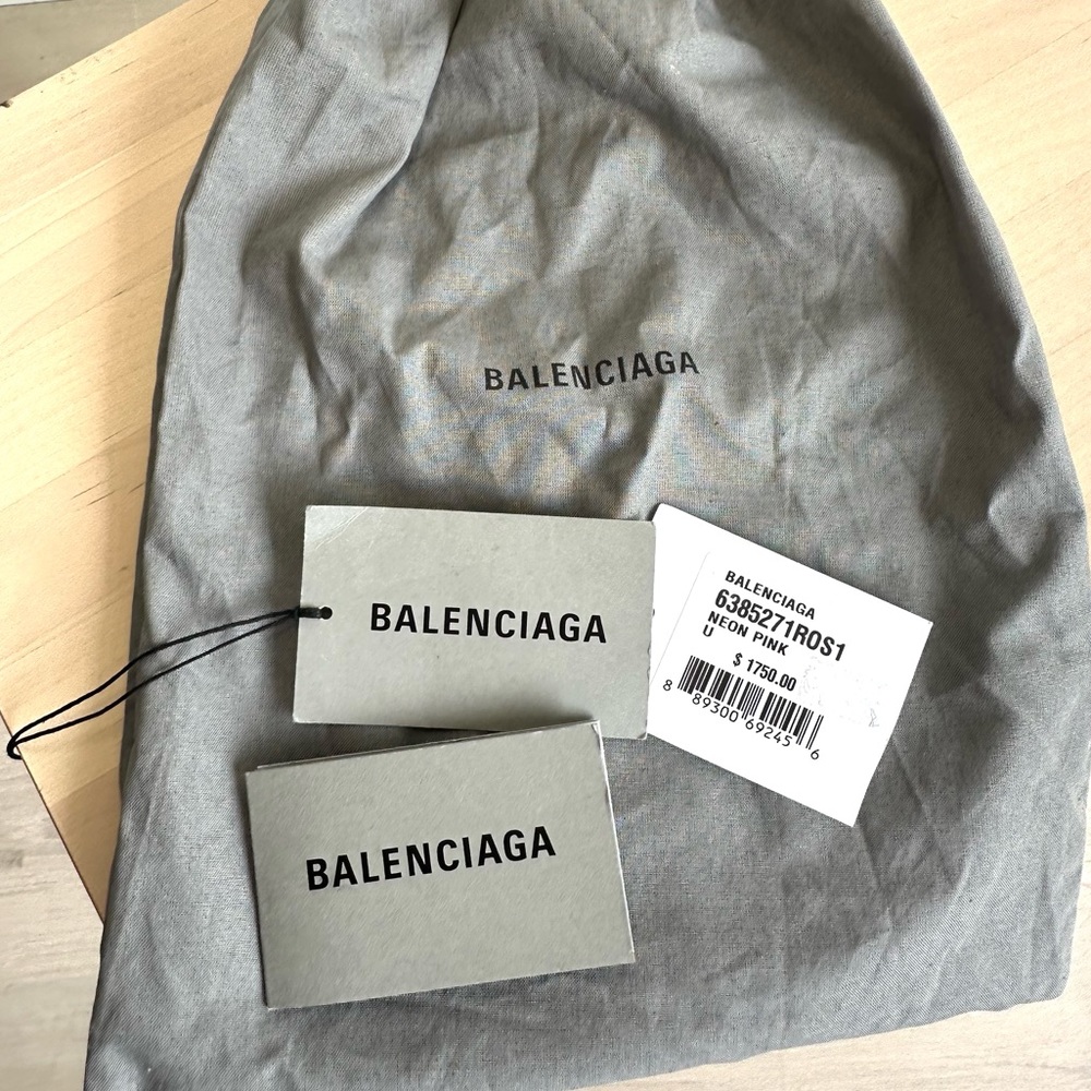 Balenciaga Neo Classic Nano Size In Bright Pink Croco Leather - Picture 11 of 11